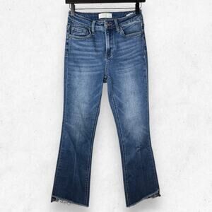 Vervet Blue Women's Size 26 Hight Rise Flare Legs Denim Stretch Raw Hem